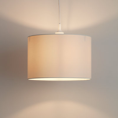 GoodHome Kpezin Cream Fabric Dyed Circular Light Shade (D)30Cm from B&Q
