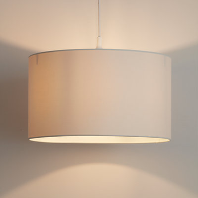 GoodHome Kpezin Cream Fabric Dyed Circular Light Shade (D)40Cm from B&Q
