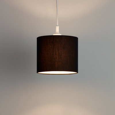 GoodHome Kpezin Charcoal Fabric Dyed Circular Light Shade (D)20Cm from B&Q
