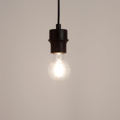 B&Q -  Klentony Matt Black Pendant Ceiling Light(Dia)100mm