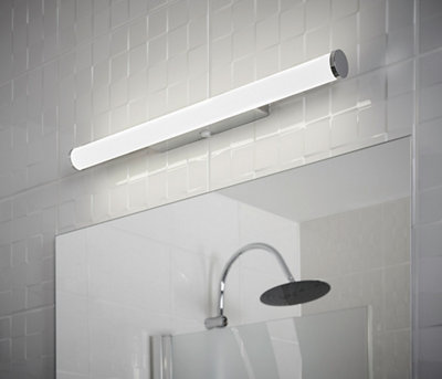 GoodHome Yucata Modern Chrome Effect Bathroom Wired Wall Light from B&Q