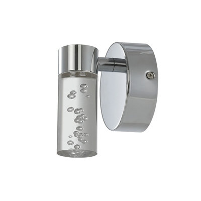 GoodHome Myvat Bubble Silver Chrome Effect Wired Bathroom Wall Light from B&Q