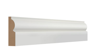  - GoodHome Fully Finished White Mdf Torus Architrave (L)2100mm (W)69mm (T)18mm