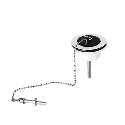 Flomasta WhiteBlack Polypropylene (Pp) & Stainless Steel 35mm Plug & Chain Unslotted Waste (Dia)64.5mm from B&Q