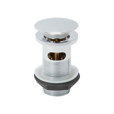 Flomasta Chrome Effect Brass 80mm Sprung Slotted Waste (Dia)46mm from B&Q
