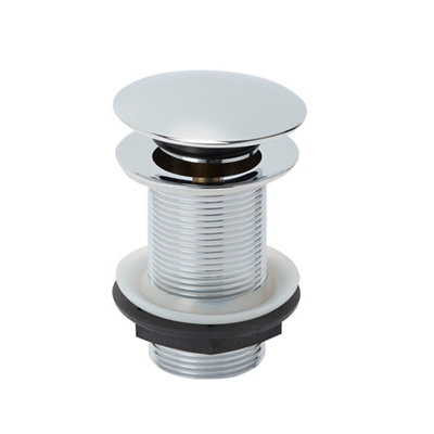 Flomasta Silver Brass 78mm Sprung Unslotted Waste (Dia)66mm from B&Q