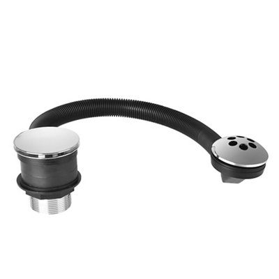 Flomasta Silver Brass 77mm Sprung Unslotted Waste (Dia)52mm from B&Q