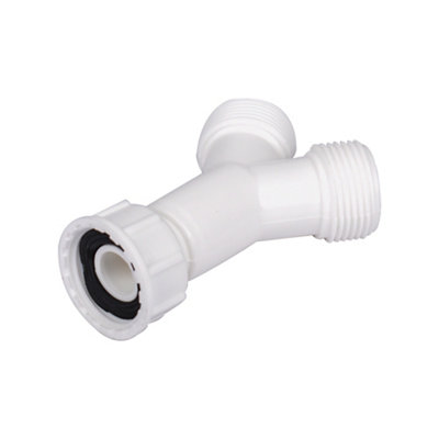 Flomasta White Threaded Washing Machine Y Piece from B&Q