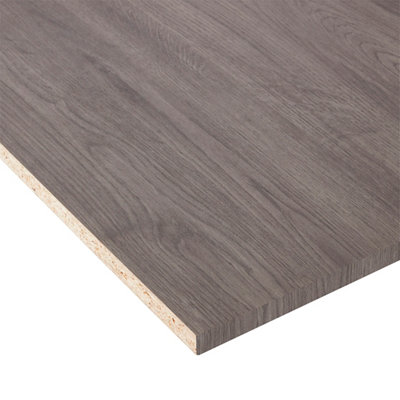 Grey Matt Oak Effect Square Edge Furniture Panel(L)2.5M (W)400mm (T)18mm from B&Q