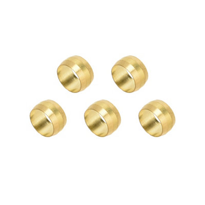 Flomasta Brass Compression Olive (Dia)10mmPack Of 5 from B&Q