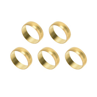 Flomasta Brass Compression Olive (Dia)22mmPack Of 5 from B&Q