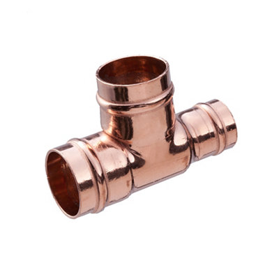 Flomasta Copper Solder Ring Reducing Tee (Dia) 22mm X 15mm X 22mm from B&Q