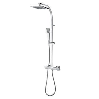 GoodHome Kever Chrome Effect Thermostatic Mixer Shower With 2 Heads & 1.5M Hose Length from B&Q
