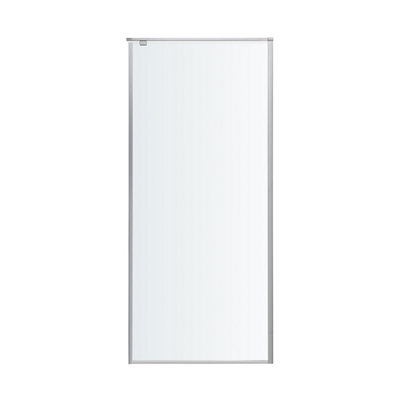 GoodHome Ezili Silver Effect Clear Glass Fixed Rectangular Side Shower Panel (H)195Cm (W)80Cm from B&Q