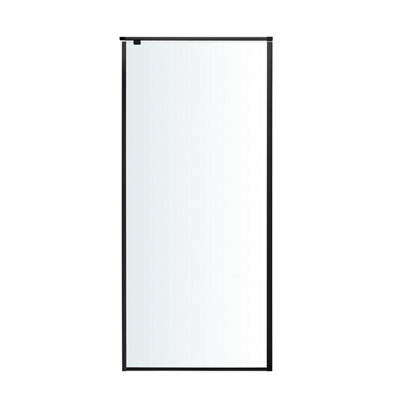 GoodHome Ezili Black Clear Glass Fixed Rectangular Side Shower Panel (H)195Cm (W)90Cm from B&Q