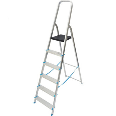 Mac Allister 6 Tread AluminiumPlastic & Steel Step Ladder from B&Q