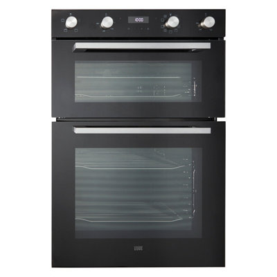 Cooke & Lewis Cleldo105 Built-In Double OvenMirrored Black from B&Q
