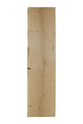 Natural Waney Edge Oak Furniture Board(L)1.2M (W)300mm (W)250mm-300mm (T)25mm from B&Q