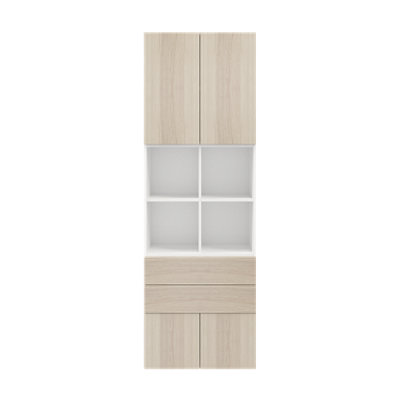 B&Q -  Atomia Freestanding White Oak Effect Office & Living Storage