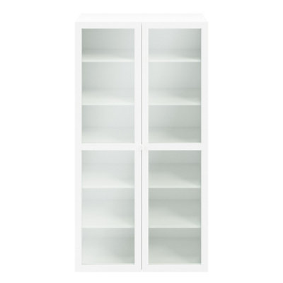 B&Q -  Atomia 2 Door Matt White Bookcase (H)187.5Cm X (W)100Cm X (D)35Cm
