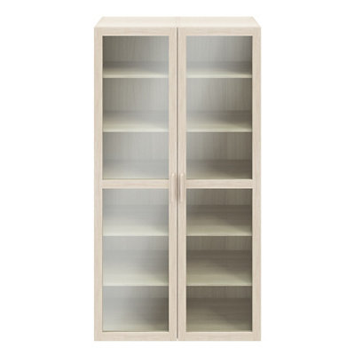 B&Q -  Atomia 2 Door Matt Oak Effect Bookcase (H)187.5Cm X (W)100Cm X (D)35Cm