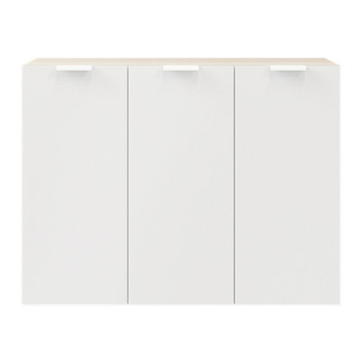 B&Q -  Atomia Freestanding White Oak Effect Office & Living Storage