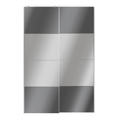 GoodHome Atomia White & Anthracite Particle Board Mirrored Wardrobe (H)2250mm (W)1500mm (D)655mm from B&Q