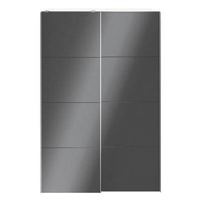 GoodHome Atomia White & Anthracite Particle Board Wardrobe (H)2250mm (W)1500mm (D)655mm from B&Q