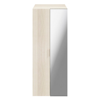 B&Q -  Atomia Freestanding Matt Oak Effect Particle Board Mirrored Wardrobe (H)1875mm (W)750mm (D)580mm