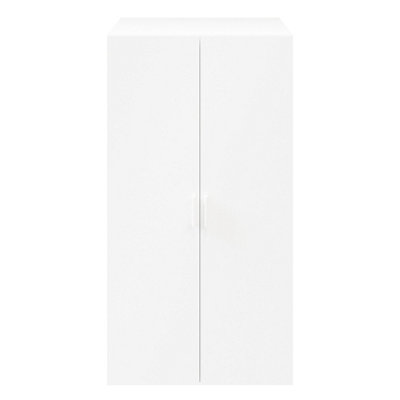 B&Q -  Atomia Freestanding Matt White Particle Board Handled Double Wardrobe (H)1875mm (W)1000mm (D)580mm