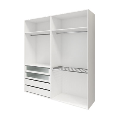 GoodHome Atomia Freestanding White Particle Board WardrobeClothing & Shoes Organiser (H)2250mm (W)2000mm (D)655mm from B&Q