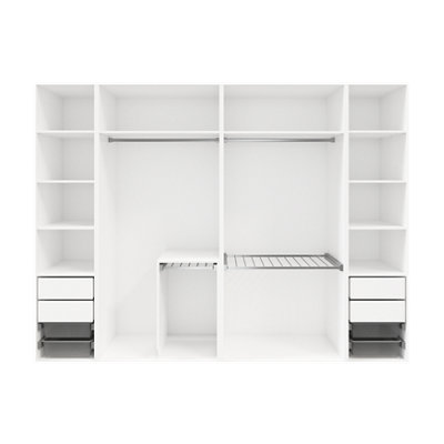 GoodHome Atomia White Chipboard WardrobeClothing & Shoes Organiser (H)2250mm (W)3000mm (D)580mm from B&Q