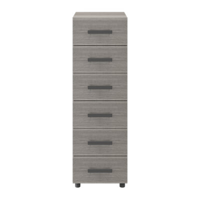 B&Q -  Atomia Freestanding Matt Grey Oak Effect 6 Drawer Chest Of Drawers (H)1125mm (W)375mm (D)450mm
