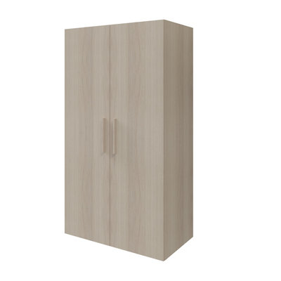 B&Q -  Atomia Freestanding Matt Oak Effect Particle Board Wardrobe (H)1875mm (W)1000mm (D)600mm