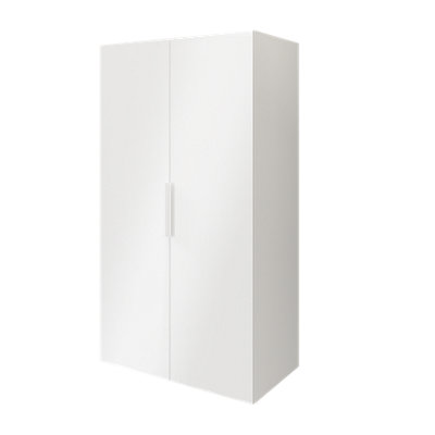 B&Q -  Atomia Freestanding High Gloss White Particle Board Wardrobe (H)1875mm (W)1000mm (D)600mm