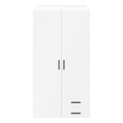 B&Q -  Atomia Matt White Chipboard Wardrobe (H)1875mm (W)1000mm (D)580mm