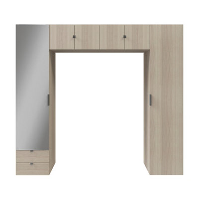 B&Q -  Atomia Freestanding Oak Effect Overhead Unit (H)2250mm (W)2500mm (D)450mm