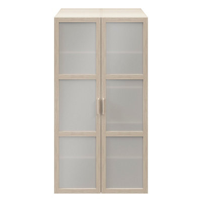 B&Q -  Atomia Freestanding Oak Effect Particle Board Mirrored Wardrobe (H)1875mm (W)1000mm (D)580mm