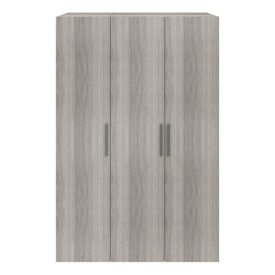 B&Q -  Atomia Freestanding Matt Grey Oak Effect Chipboard Wardrobe (H)2250mm (W)1000mm (D)580mm