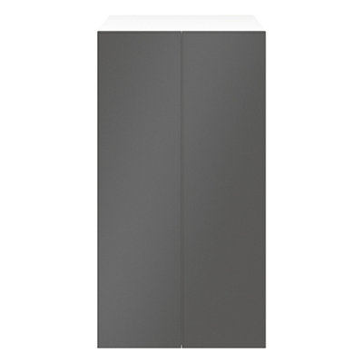 B&Q -  Atomia Freestanding Matt Anthracite & White Particle Board Wardrobe (H)1875mm (W)1000mm (D)580mm
