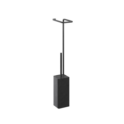 GoodHome Elland Black Wall-Mounted Toilet Roll & Brush Holder from B&Q