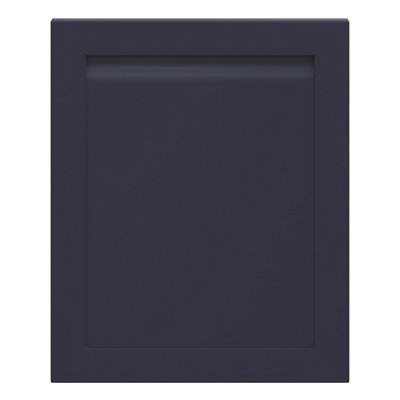 B&Q -  Garcinia Integrated Handle Matt Navy Blue Shaker Tall Appliance Cabinet Door (W)600mm (H)723mm (T)20mm
