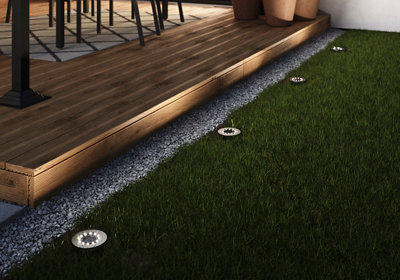  - Gavea Multicolour Stainless Steel Effect Solar-Powered Integrated Led Outdoor Ground Light