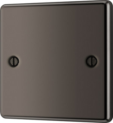 GoodHome Black Nickel 1 Gang Single Blanking Plate