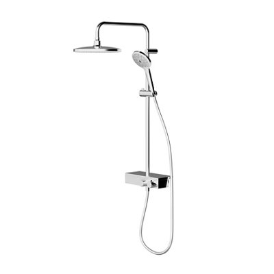 GoodHome Kolima Chrome Effect Thermostatic Mixer Multi Head Shower With 2 Heads & 1.5M Hose Length from B&Q