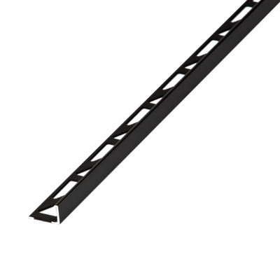 Diall Anthracite 8mm Straight Aluminium Tile Trim(W)17.4mm from B&Q