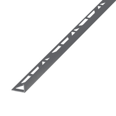 Diall Dark Grey 10mm Straight Aluminium Tile Trim from B&Q