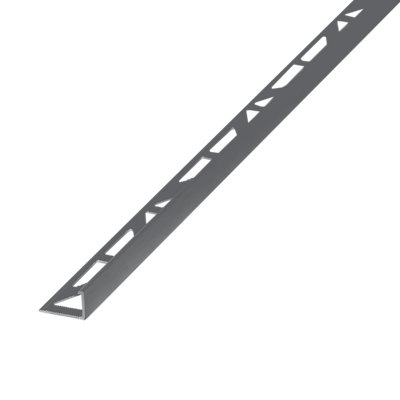 Diall Anthracite 10mm Straight Aluminium Tile Trim from B&Q