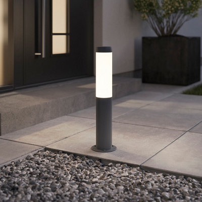 B&Q -  Callisto Contemporary Dark Grey Mains-Powered 1 Lamp Integrated Led Outdoor Post Light (H)480mm
