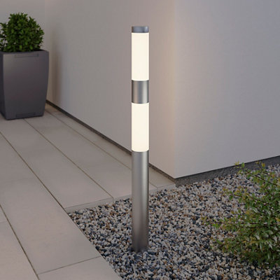 B&Q -  Callisto Contemporary Stainless Steel Mains-Powered 1 Lamp Integrated Led Outdoor Post Light (H)1000mm